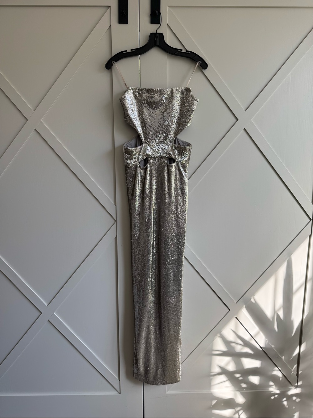 Et Ochs The Ava Gown Silver Sequin Maxi Dress Size 2